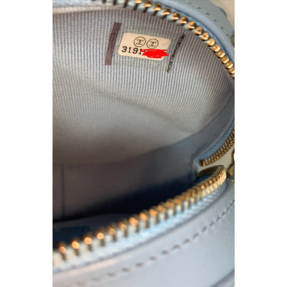 ❌❌ NEW CHANEL 22S Mini Heart Bag CC light blue Lambskin Leather Crossbody bag - Picture 13 of 15